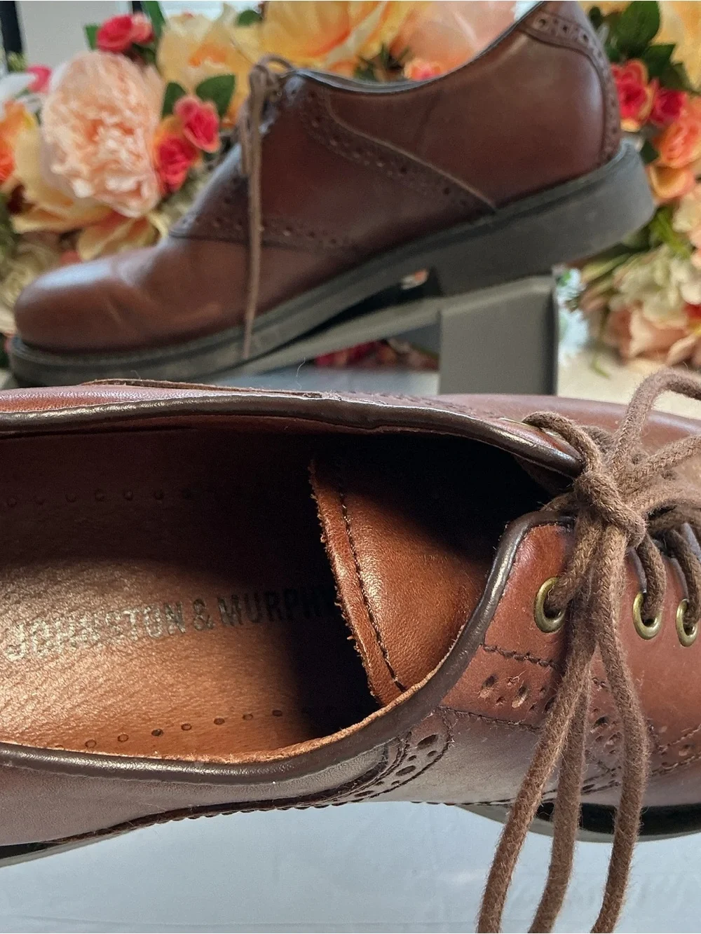 Johnston & Murphy 20-756 Brown Leather Brogue Oxford Dress Shoes Men’s 8 S